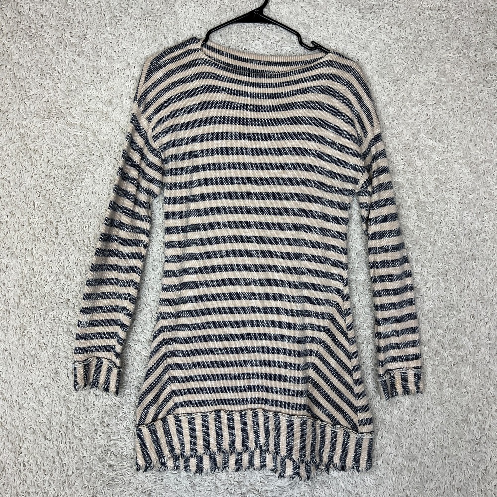 Soft Surroundings Tunic Sweater Womens Small Marina Nautical Stripe Pullover